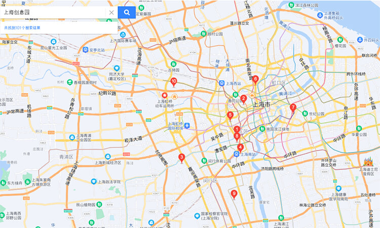 上海創意園百度地圖分布截圖